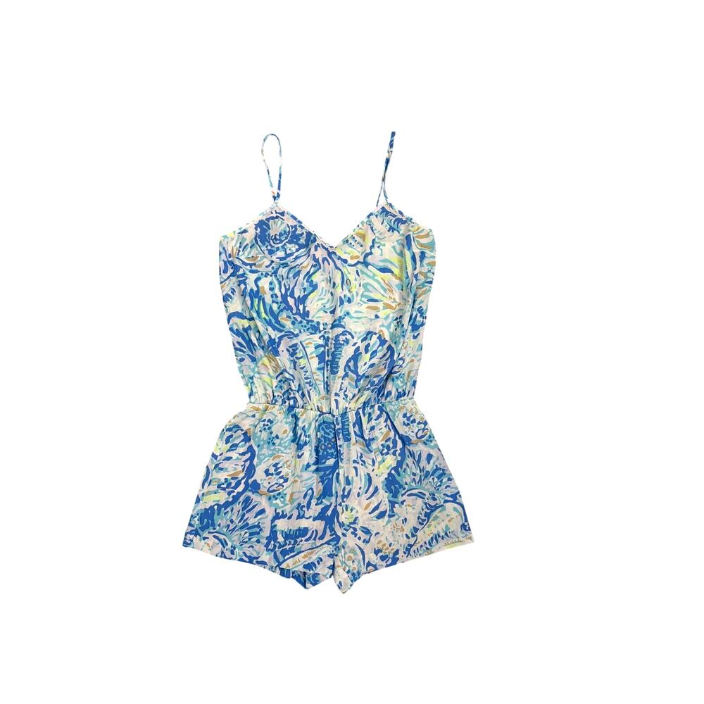 Lilly Pulitzer "Deanna" Jumper One Piece Tank Top Blue Marine Romper XS